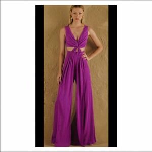 Iorane Britt Sleeveless Jumpsuit Purple XXS New